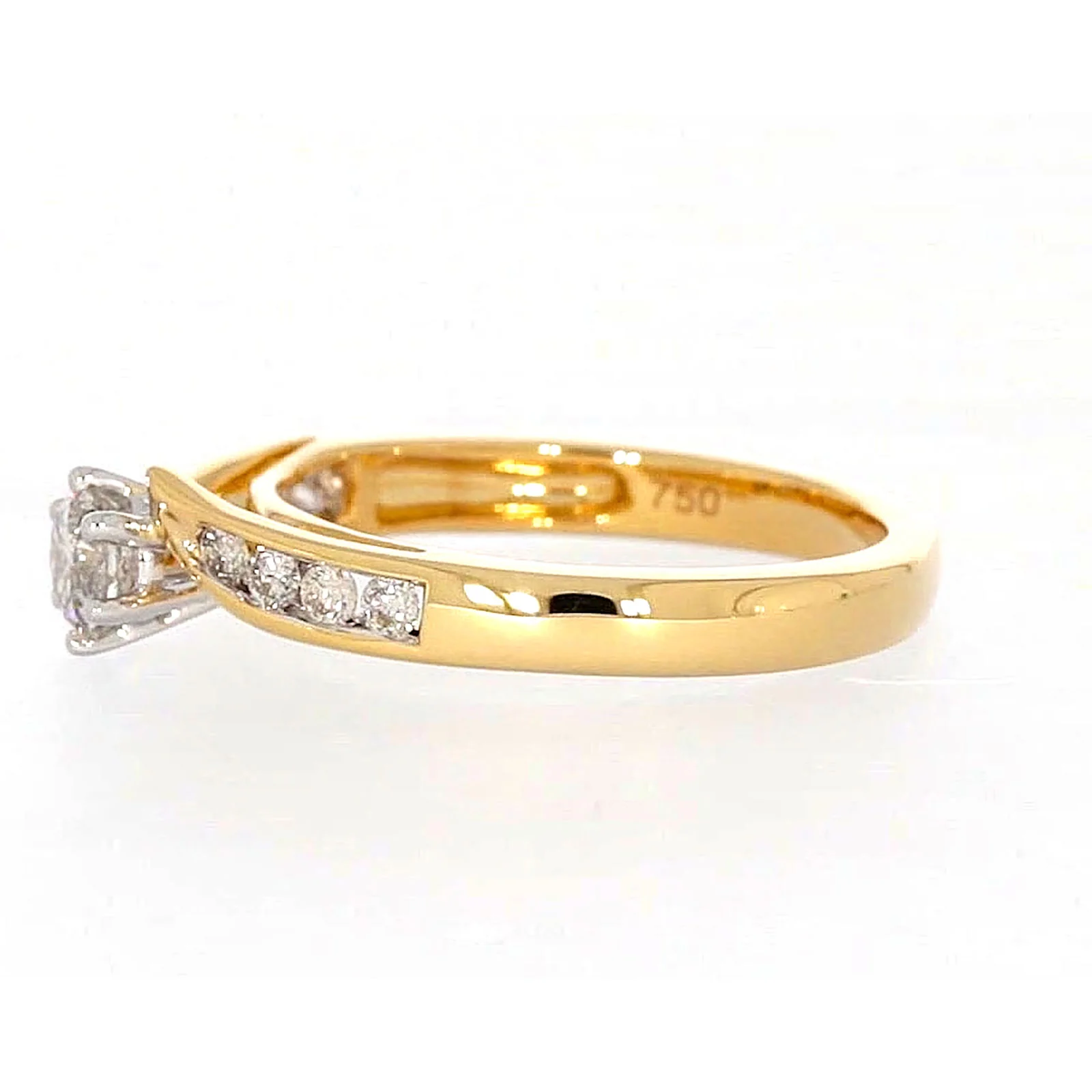 18ct Two Tone Gold Round Brilliant Cut with 0.50 Carat tw of Diamonds Ring - Image 17