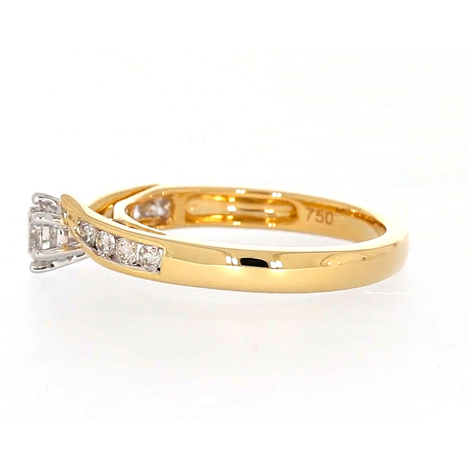 18ct Two Tone Gold Round Brilliant Cut with 0.50 Carat tw of Diamonds Ring - Image 19