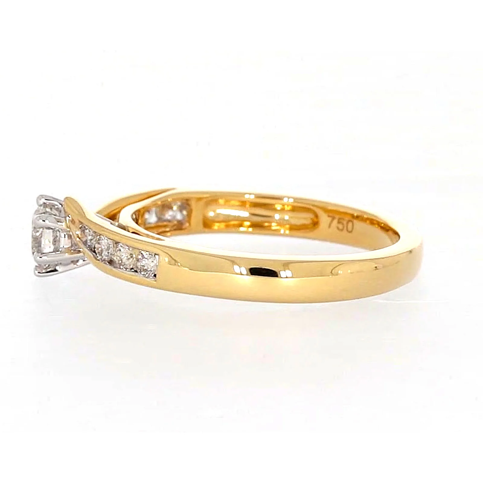 18ct Two Tone Gold Round Brilliant Cut with 0.50 Carat tw of Diamonds Ring - Image 20