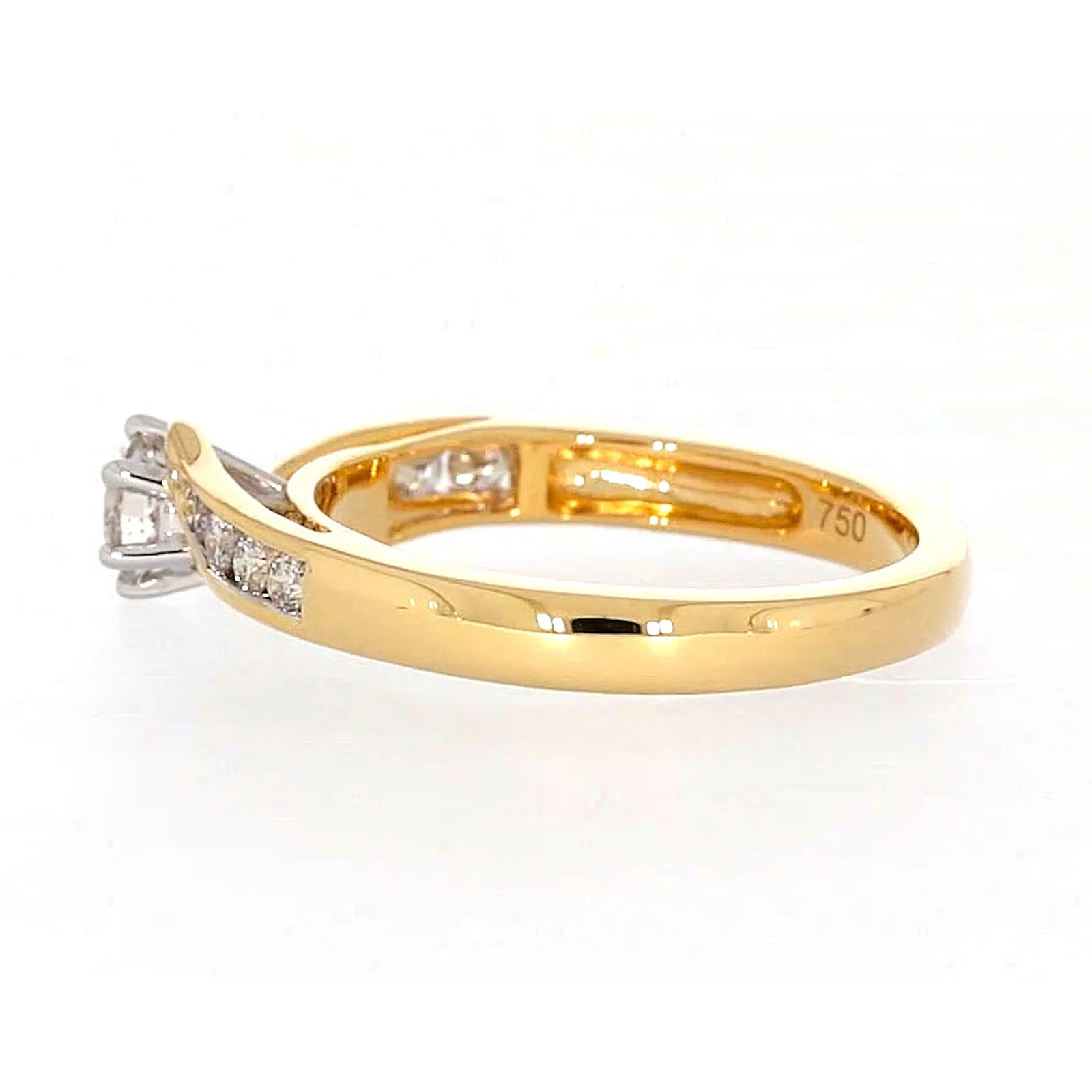 18ct Two Tone Gold Round Brilliant Cut with 0.50 Carat tw of Diamonds Ring - Image 23