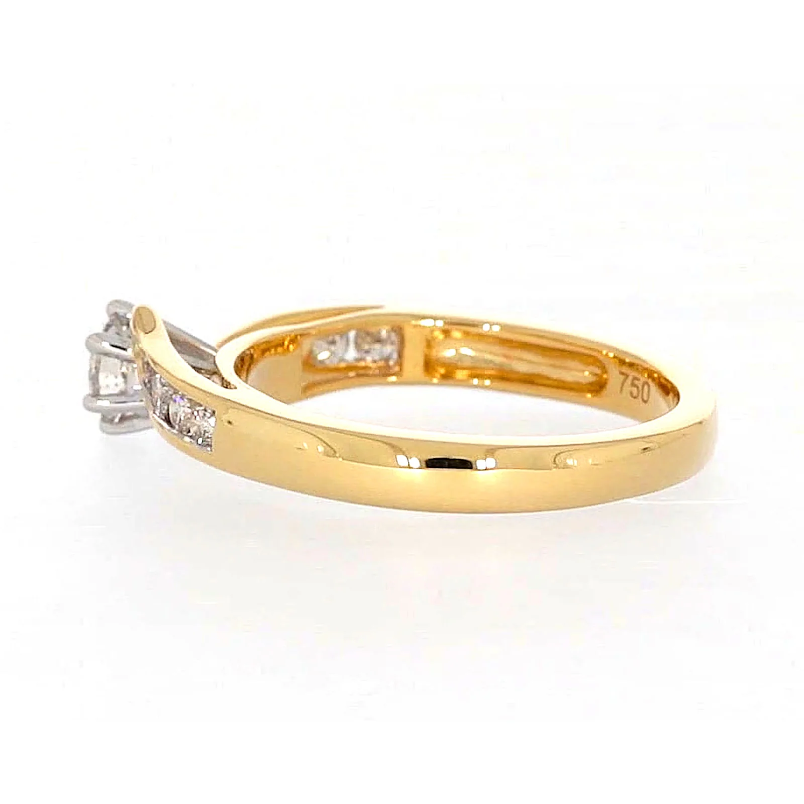 18ct Two Tone Gold Round Brilliant Cut with 0.50 Carat tw of Diamonds Ring - Image 24