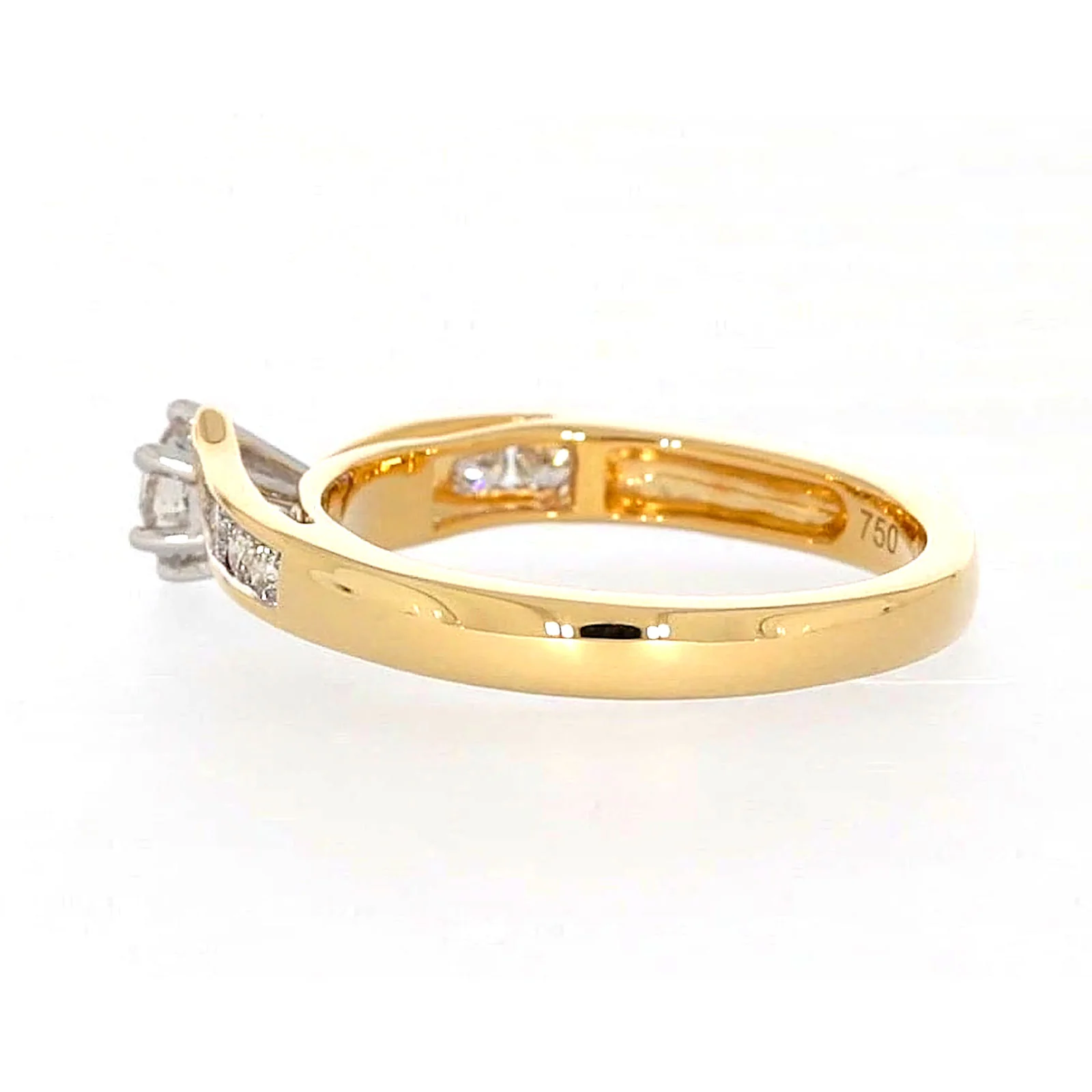 18ct Two Tone Gold Round Brilliant Cut with 0.50 Carat tw of Diamonds Ring - Image 25