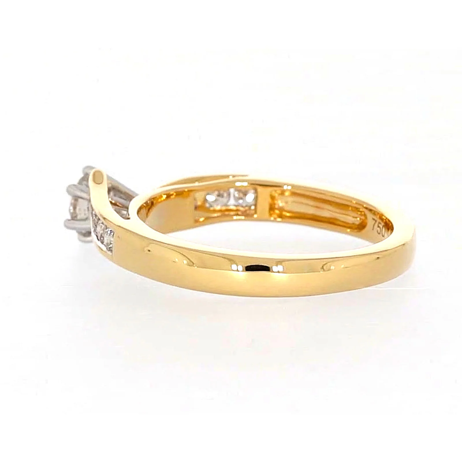 18ct Two Tone Gold Round Brilliant Cut with 0.50 Carat tw of Diamonds Ring - Image 26