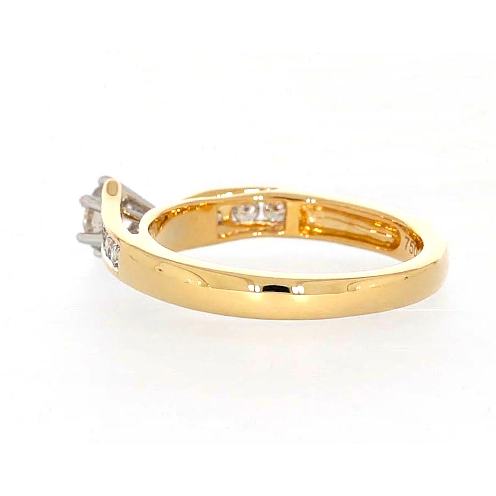 18ct Two Tone Gold Round Brilliant Cut with 0.50 Carat tw of Diamonds Ring - Image 27