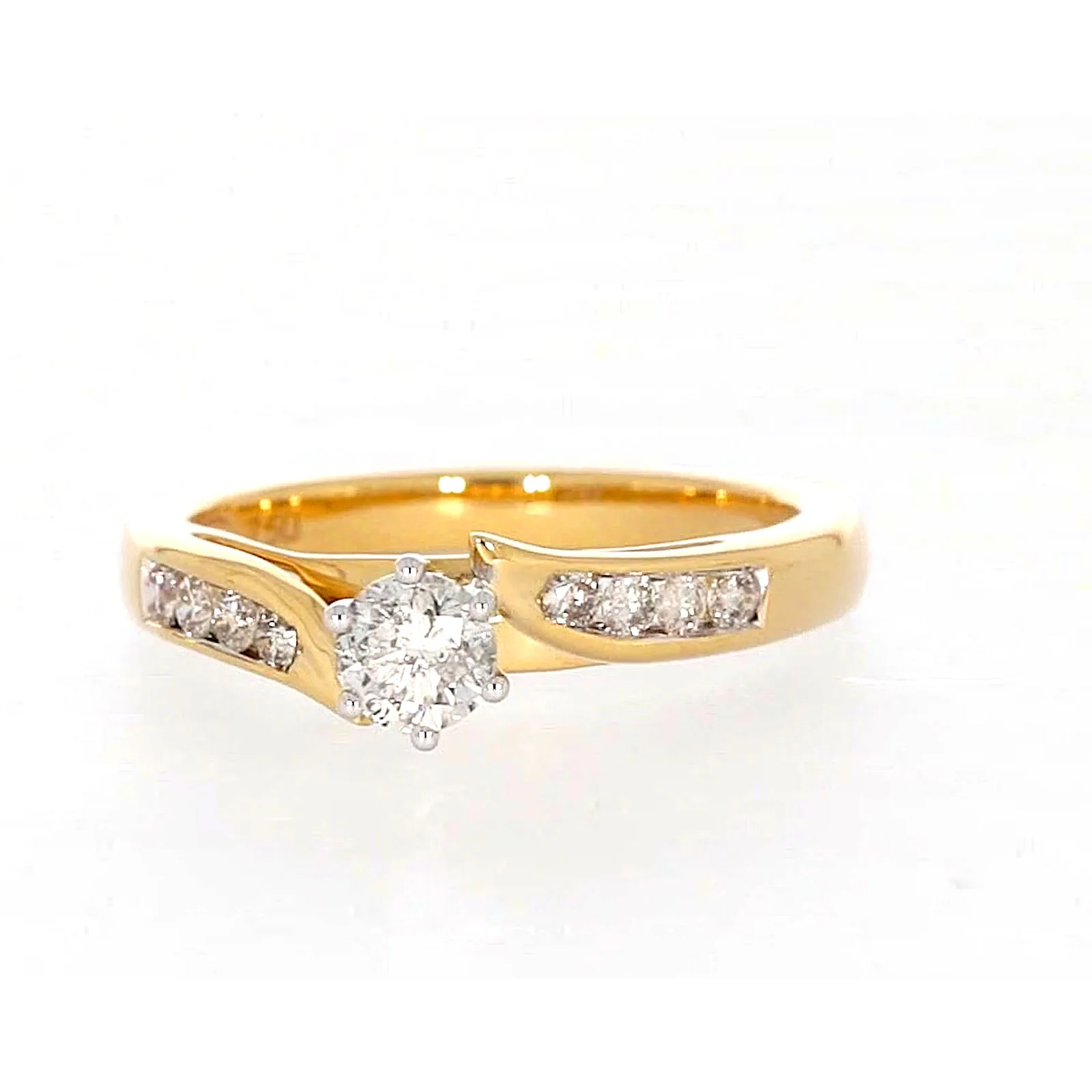 18ct Two Tone Gold Round Brilliant Cut with 0.50 Carat tw of Diamonds Ring - Image 3