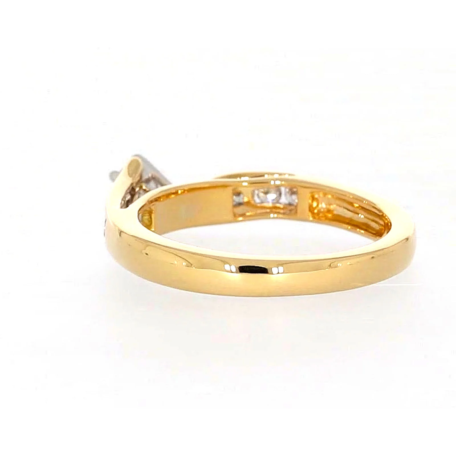 18ct Two Tone Gold Round Brilliant Cut with 0.50 Carat tw of Diamonds Ring - Image 30