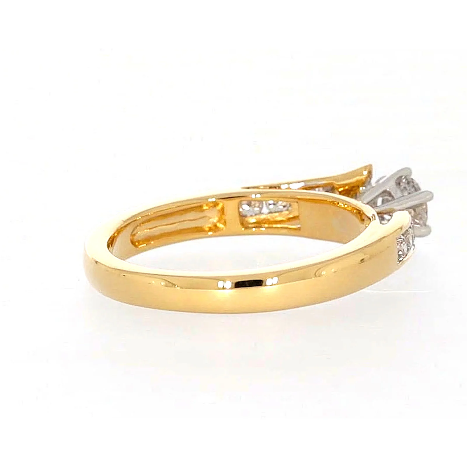 18ct Two Tone Gold Round Brilliant Cut with 0.50 Carat tw of Diamonds Ring - Image 48