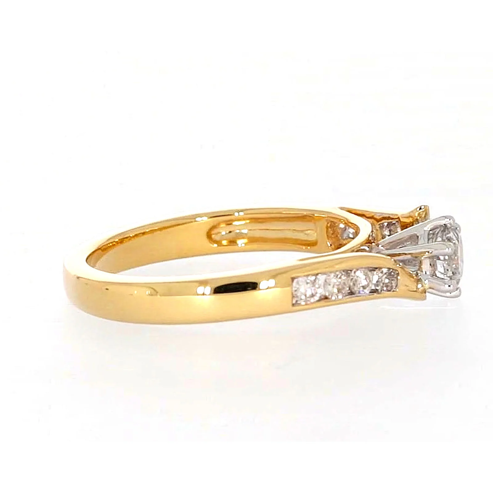 18ct Two Tone Gold Round Brilliant Cut with 0.50 Carat tw of Diamonds Ring - Image 58