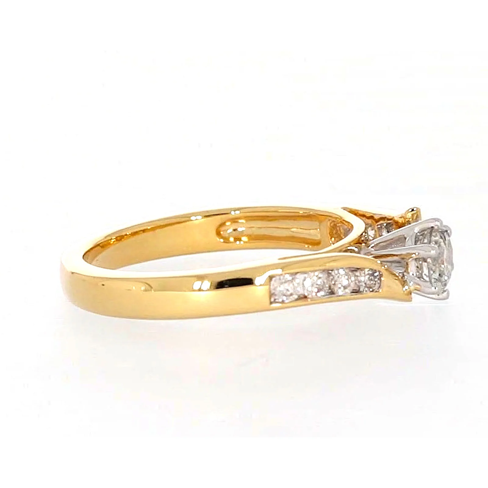18ct Two Tone Gold Round Brilliant Cut with 0.50 Carat tw of Diamonds Ring - Image 59