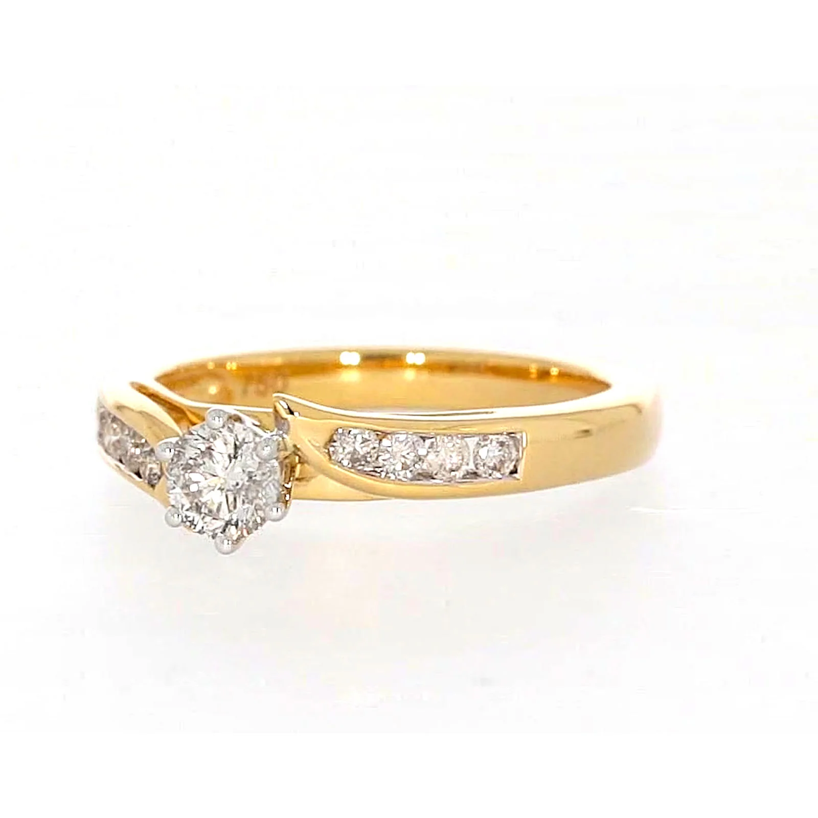 18ct Two Tone Gold Round Brilliant Cut with 0.50 Carat tw of Diamonds Ring - Image 6