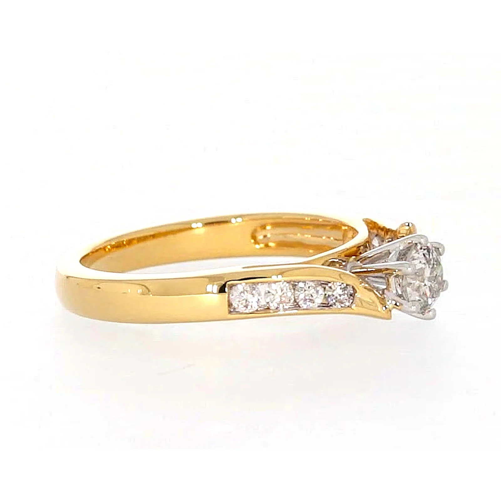 18ct Two Tone Gold Round Brilliant Cut with 0.50 Carat tw of Diamonds Ring - Image 62