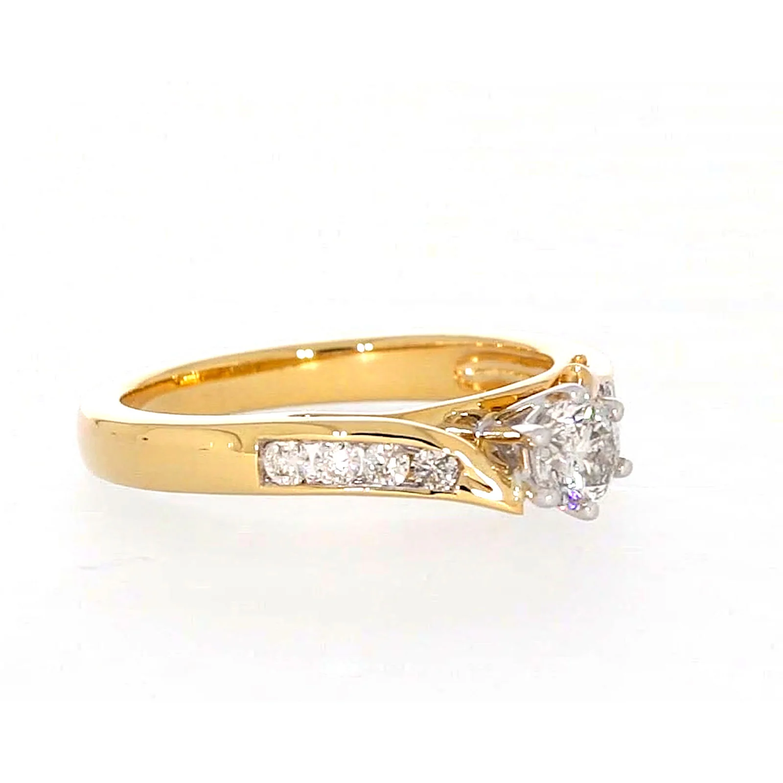 18ct Two Tone Gold Round Brilliant Cut with 0.50 Carat tw of Diamonds Ring - Image 66