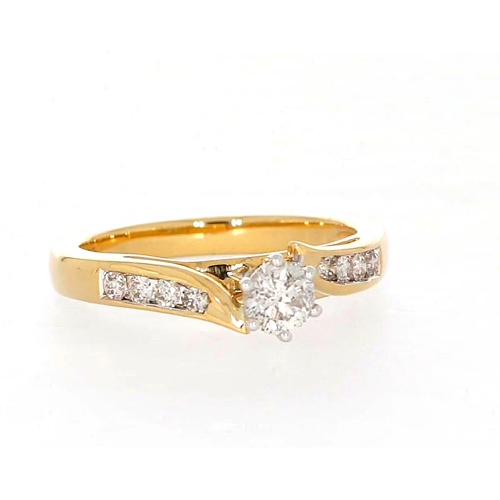 18ct Two Tone Gold Round Brilliant Cut with 0.50 Carat tw of Diamonds Ring - Image 71
