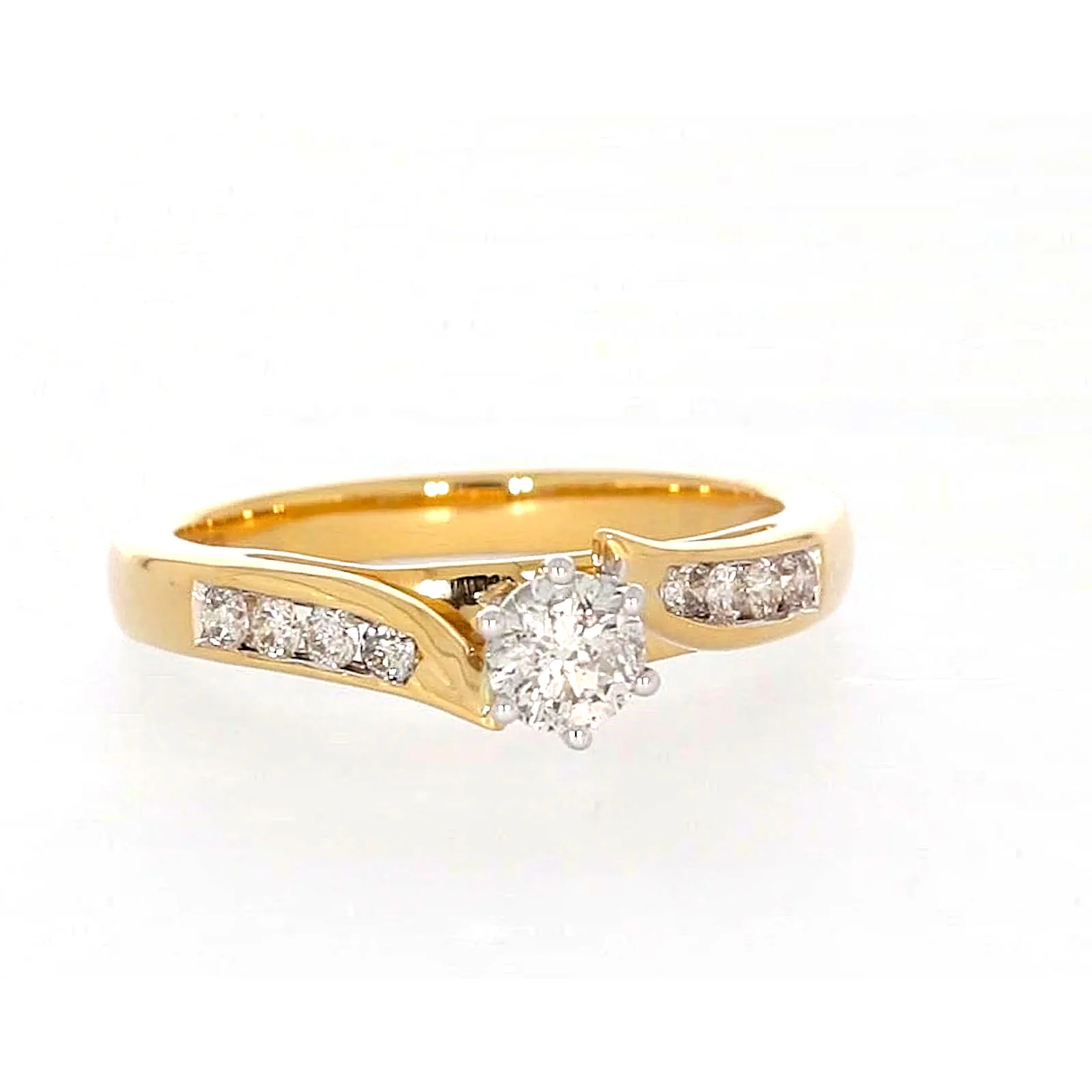 18ct Two Tone Gold Round Brilliant Cut with 0.50 Carat tw of Diamonds Ring - Image 72