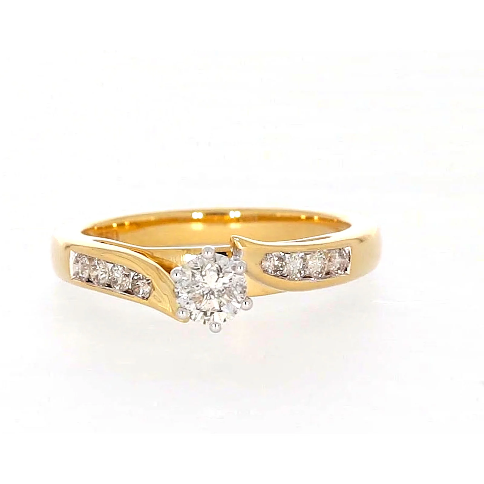 18ct Two Tone Gold Round Brilliant Cut with 0.50 Carat tw of Diamonds Ring - Image 74