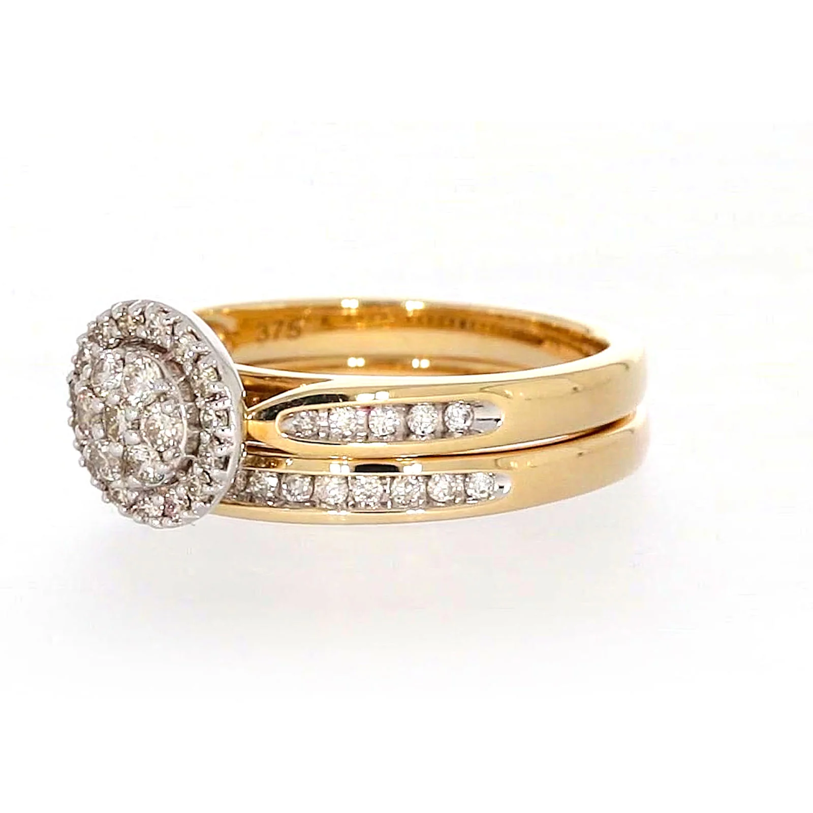 9ct Two Tone Gold Round Brilliant Cut with 0.50 Carat tw of Diamonds Ring - Image 10