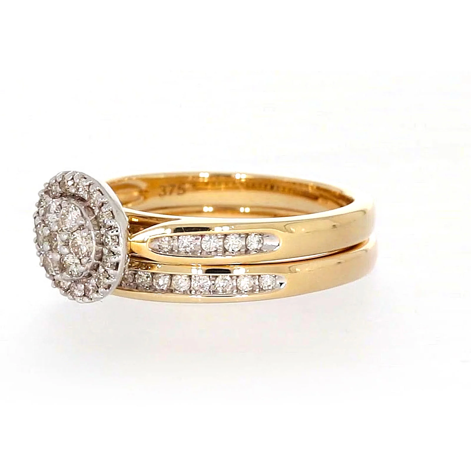 9ct Two Tone Gold Round Brilliant Cut with 0.50 Carat tw of Diamonds Ring - Image 11