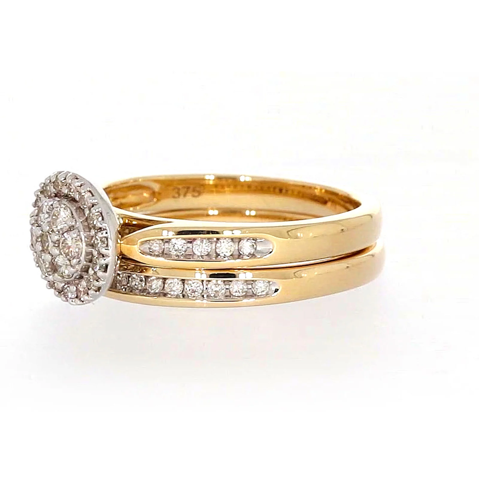 9ct Two Tone Gold Round Brilliant Cut with 0.50 Carat tw of Diamonds Ring - Image 12