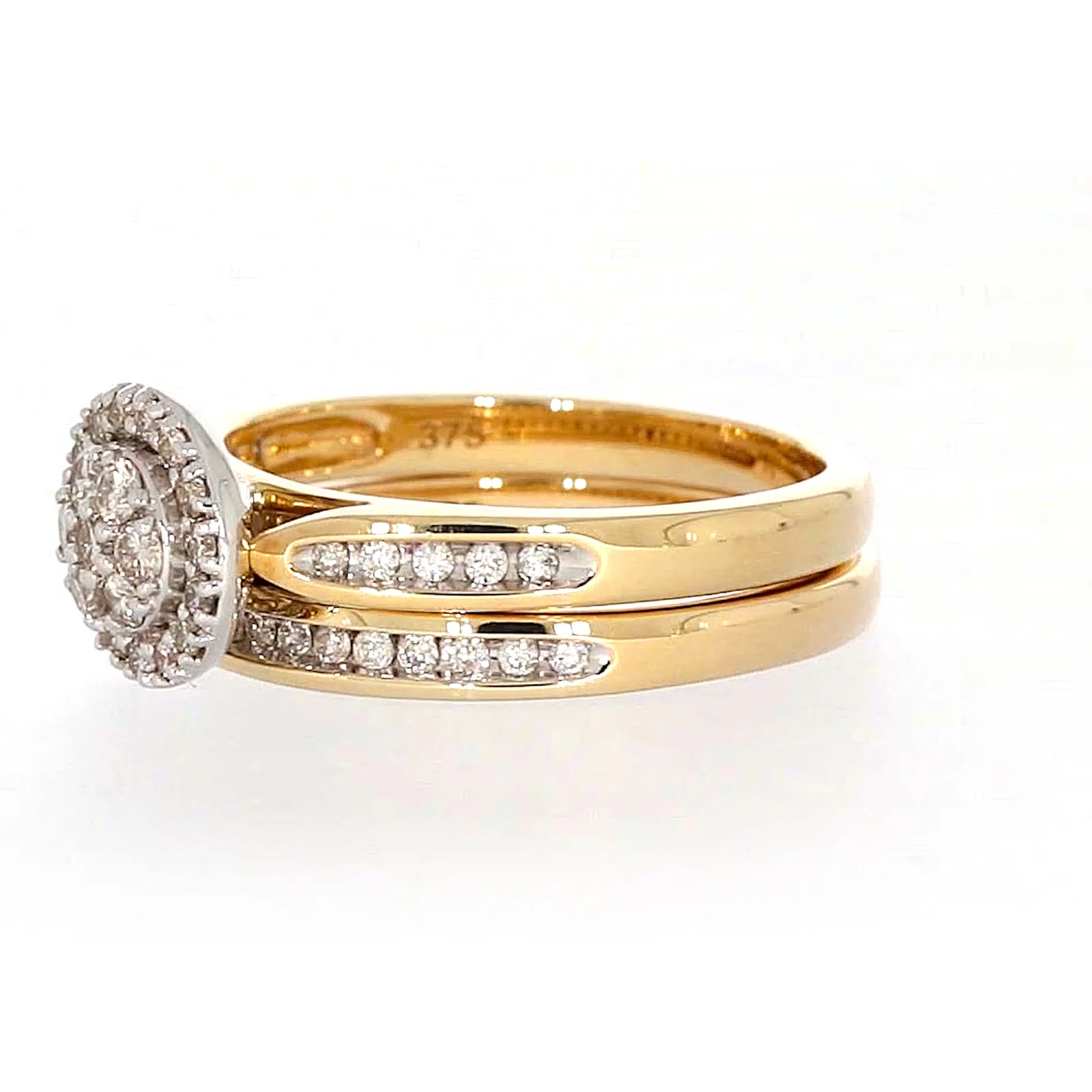 9ct Two Tone Gold Round Brilliant Cut with 0.50 Carat tw of Diamonds Ring - Image 13