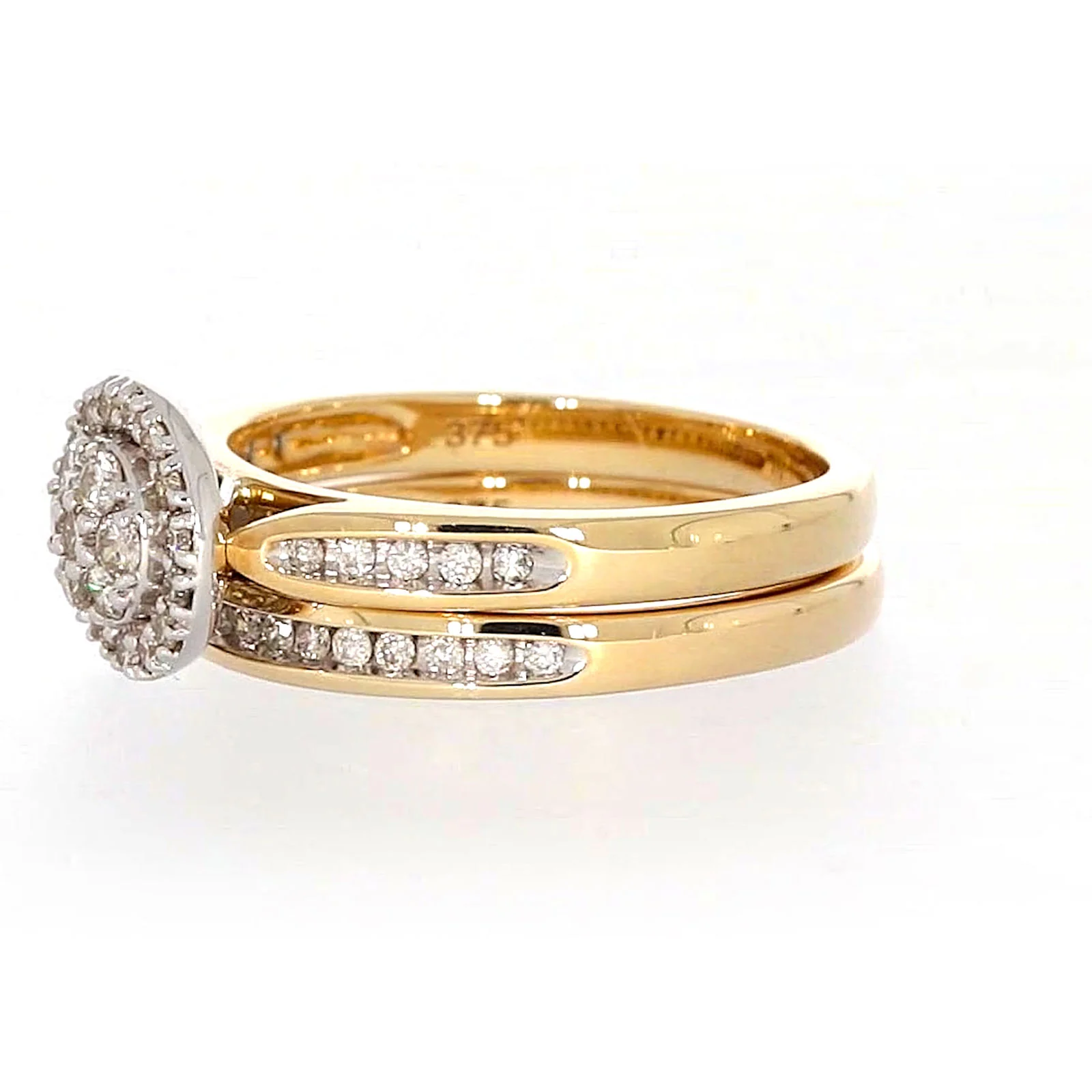 9ct Two Tone Gold Round Brilliant Cut with 0.50 Carat tw of Diamonds Ring - Image 14