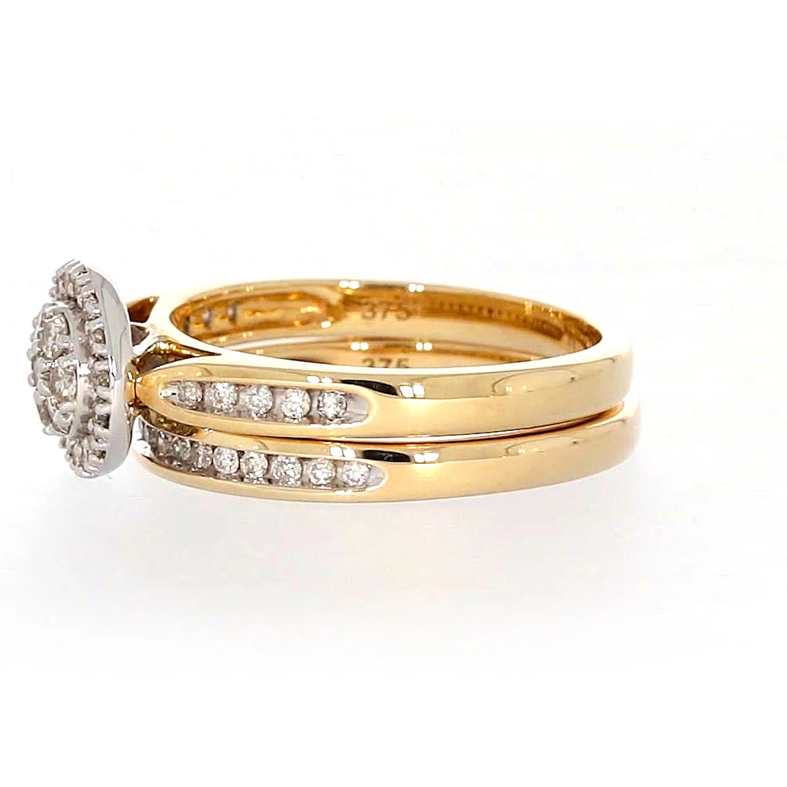 9ct Two Tone Gold Round Brilliant Cut with 0.50 Carat tw of Diamonds Ring - Image 16