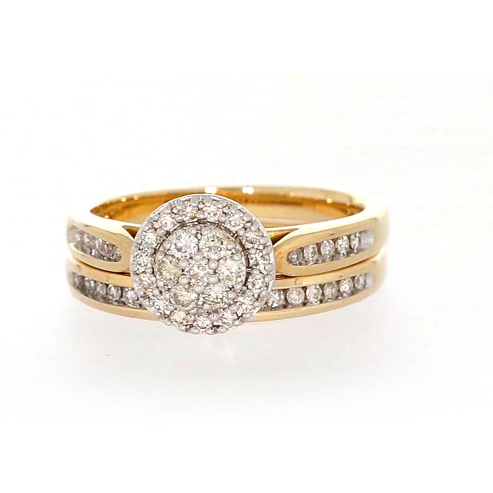 9ct Two Tone Gold Round Brilliant Cut with 0.50 Carat tw of Diamonds Ring - Image 2