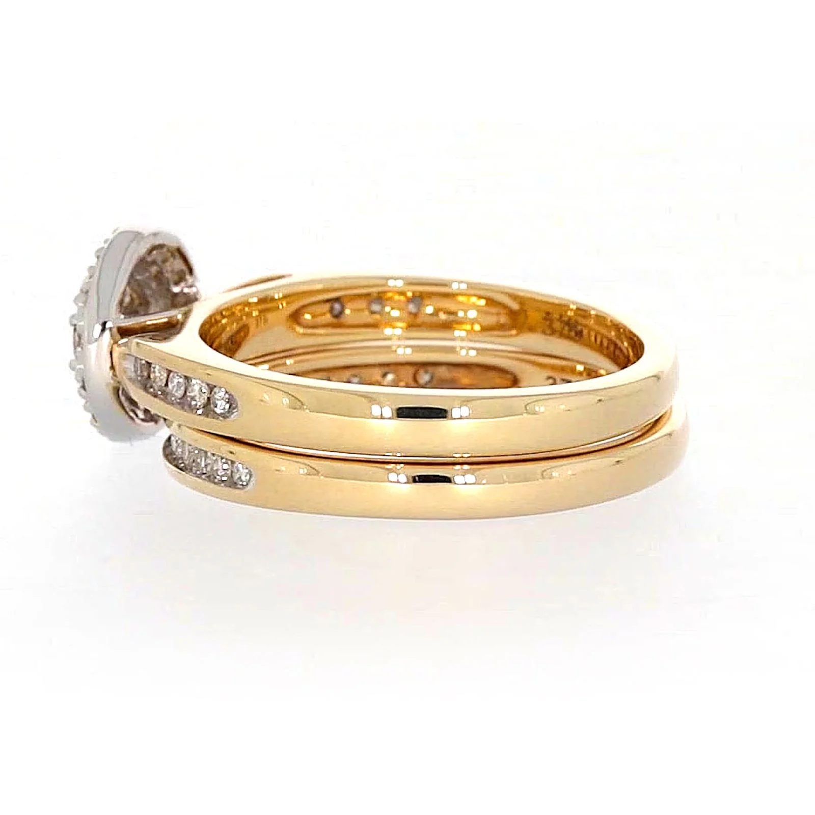 9ct Two Tone Gold Round Brilliant Cut with 0.50 Carat tw of Diamonds Ring - Image 24