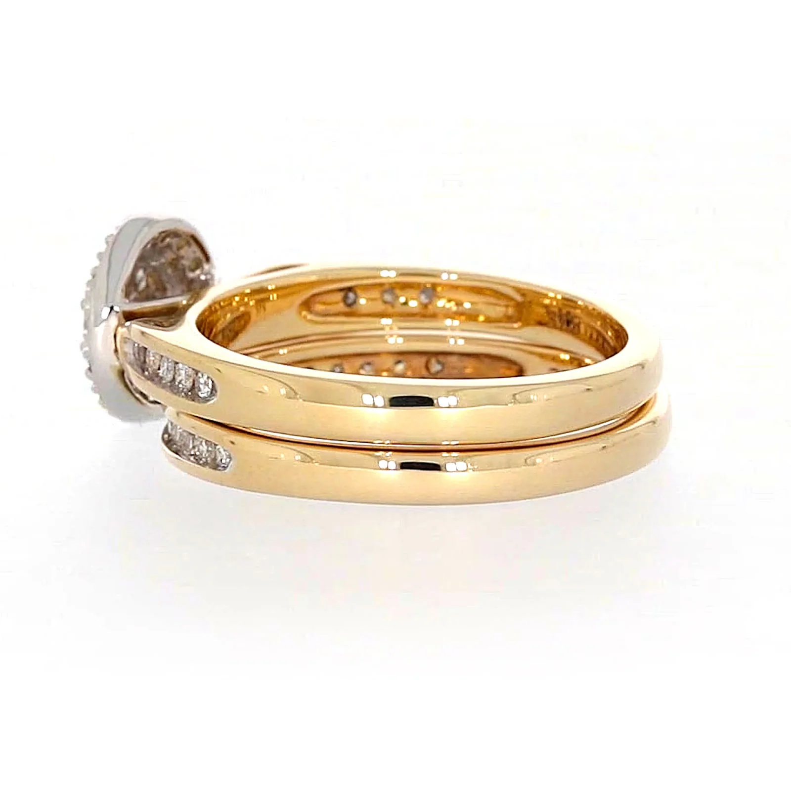 9ct Two Tone Gold Round Brilliant Cut with 0.50 Carat tw of Diamonds Ring - Image 25