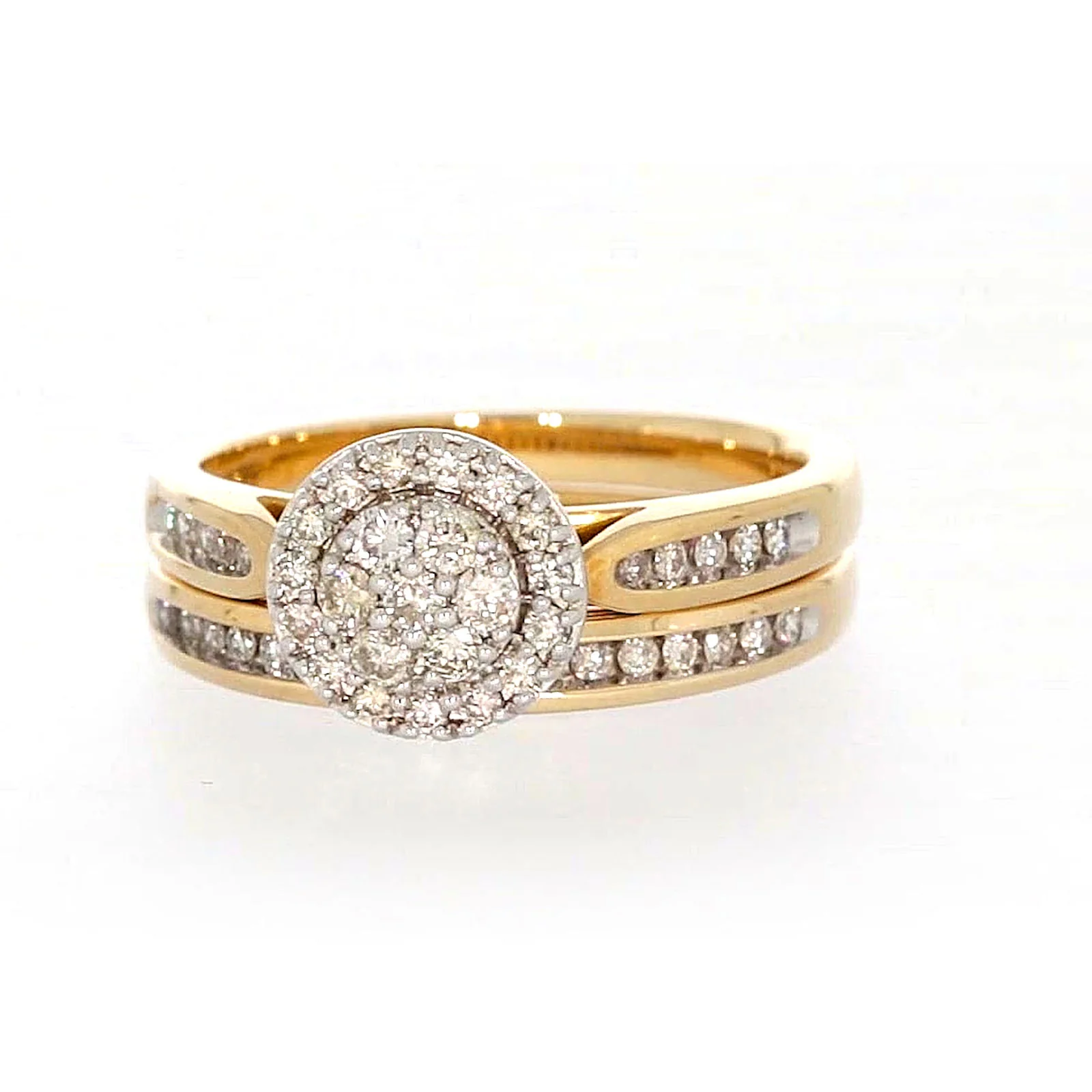 9ct Two Tone Gold Round Brilliant Cut with 0.50 Carat tw of Diamonds Ring - Image 3