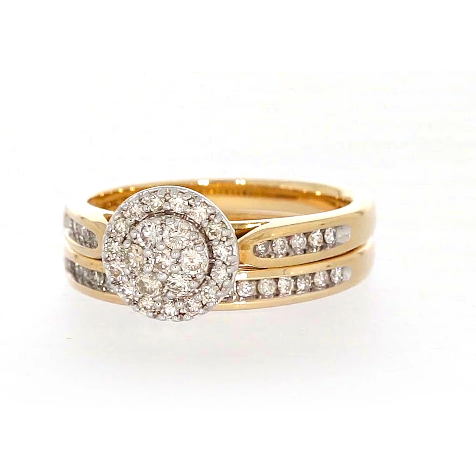 9ct Two Tone Gold Round Brilliant Cut with 0.50 Carat tw of Diamonds Ring - Image 4