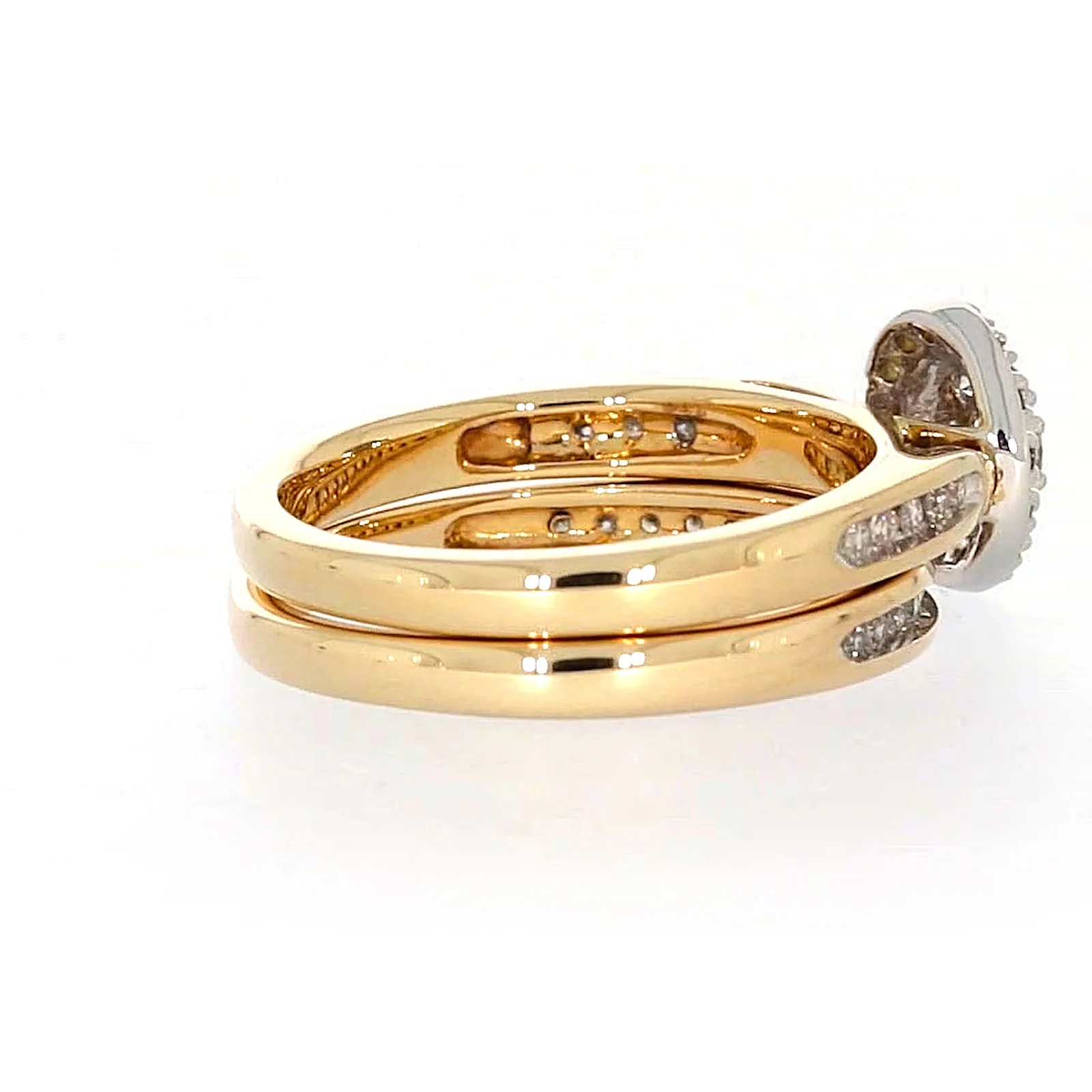 9ct Two Tone Gold Round Brilliant Cut with 0.50 Carat tw of Diamonds Ring - Image 50