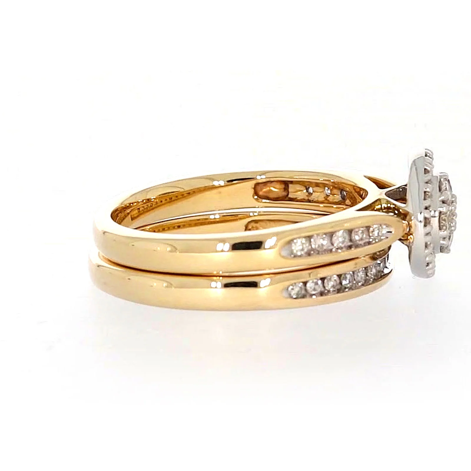9ct Two Tone Gold Round Brilliant Cut with 0.50 Carat tw of Diamonds Ring - Image 56