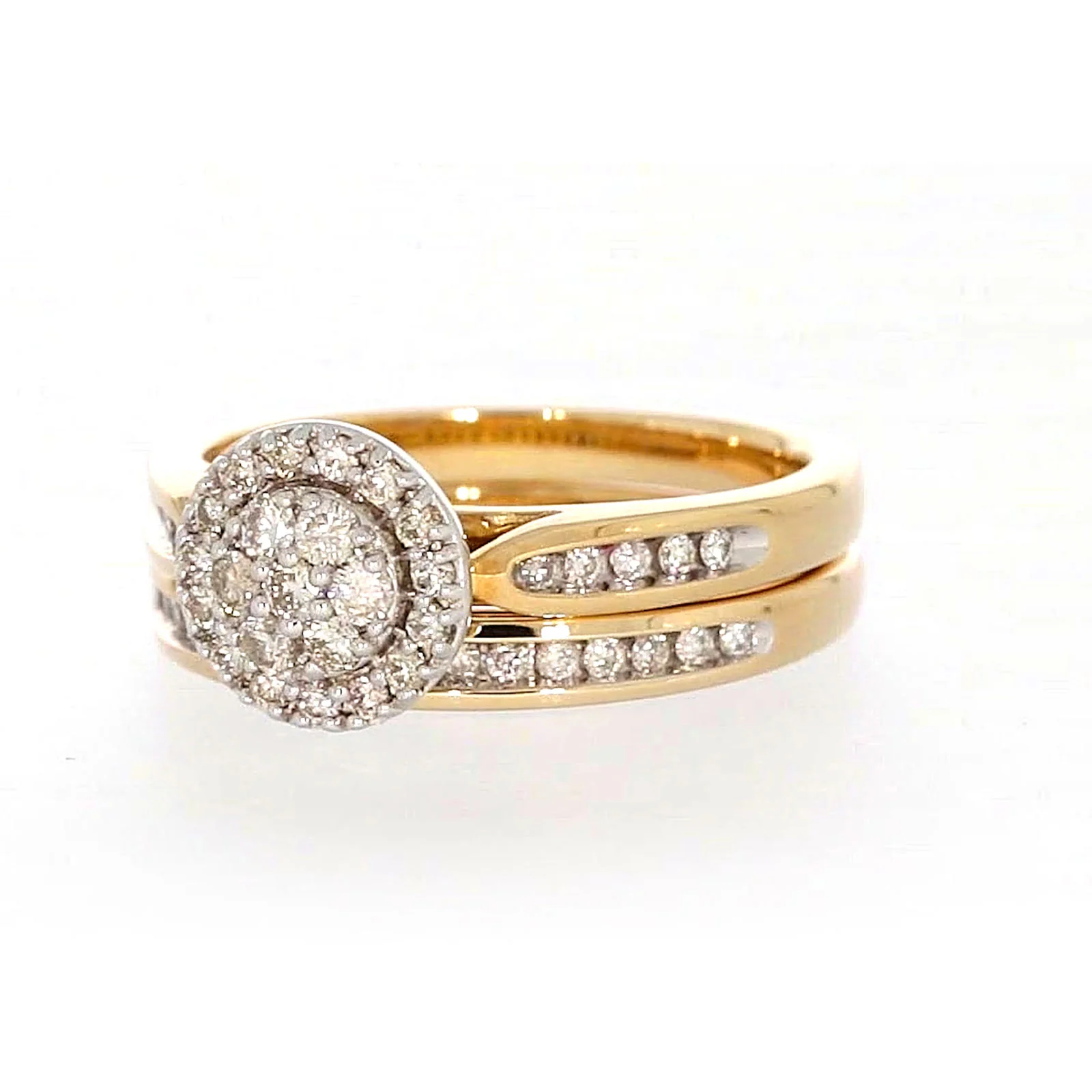 9ct Two Tone Gold Round Brilliant Cut with 0.50 Carat tw of Diamonds Ring - Image 6