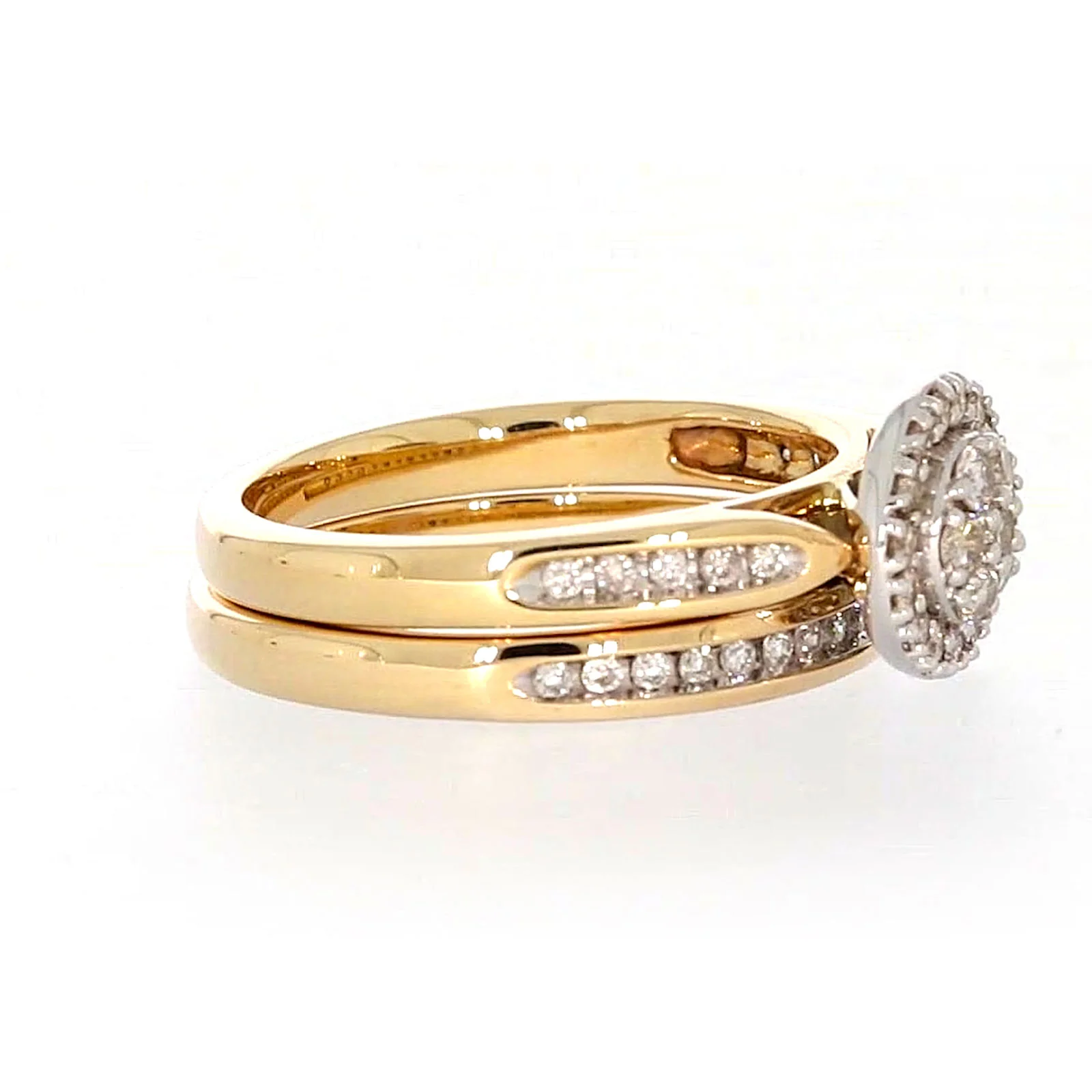 9ct Two Tone Gold Round Brilliant Cut with 0.50 Carat tw of Diamonds Ring - Image 60