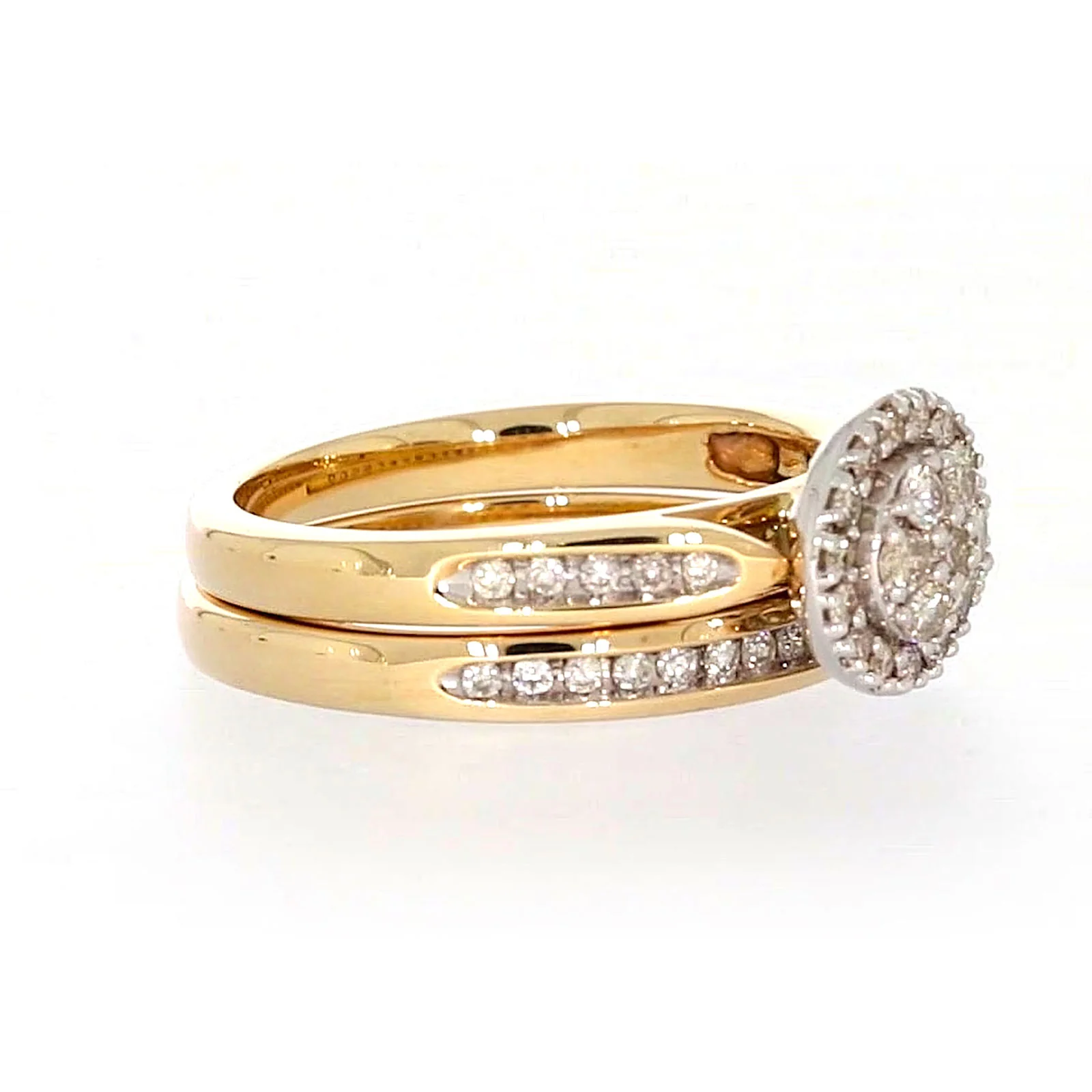 9ct Two Tone Gold Round Brilliant Cut with 0.50 Carat tw of Diamonds Ring - Image 62