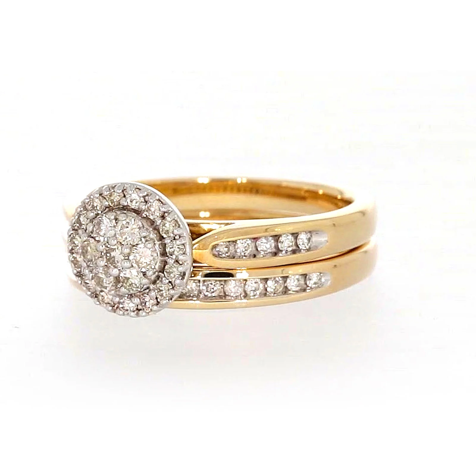 9ct Two Tone Gold Round Brilliant Cut with 0.50 Carat tw of Diamonds Ring - Image 7