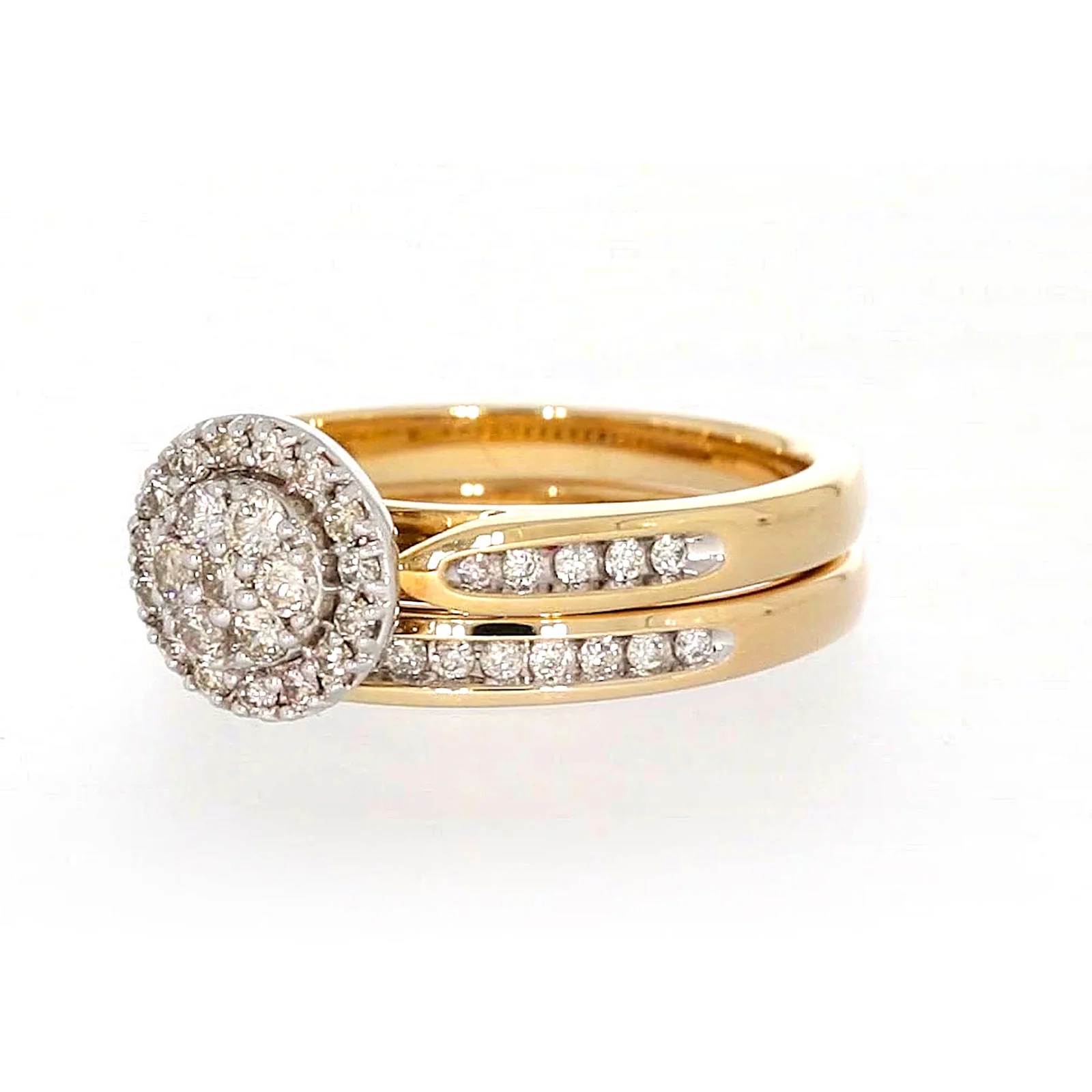 9ct Two Tone Gold Round Brilliant Cut with 0.50 Carat tw of Diamonds Ring - Image 8