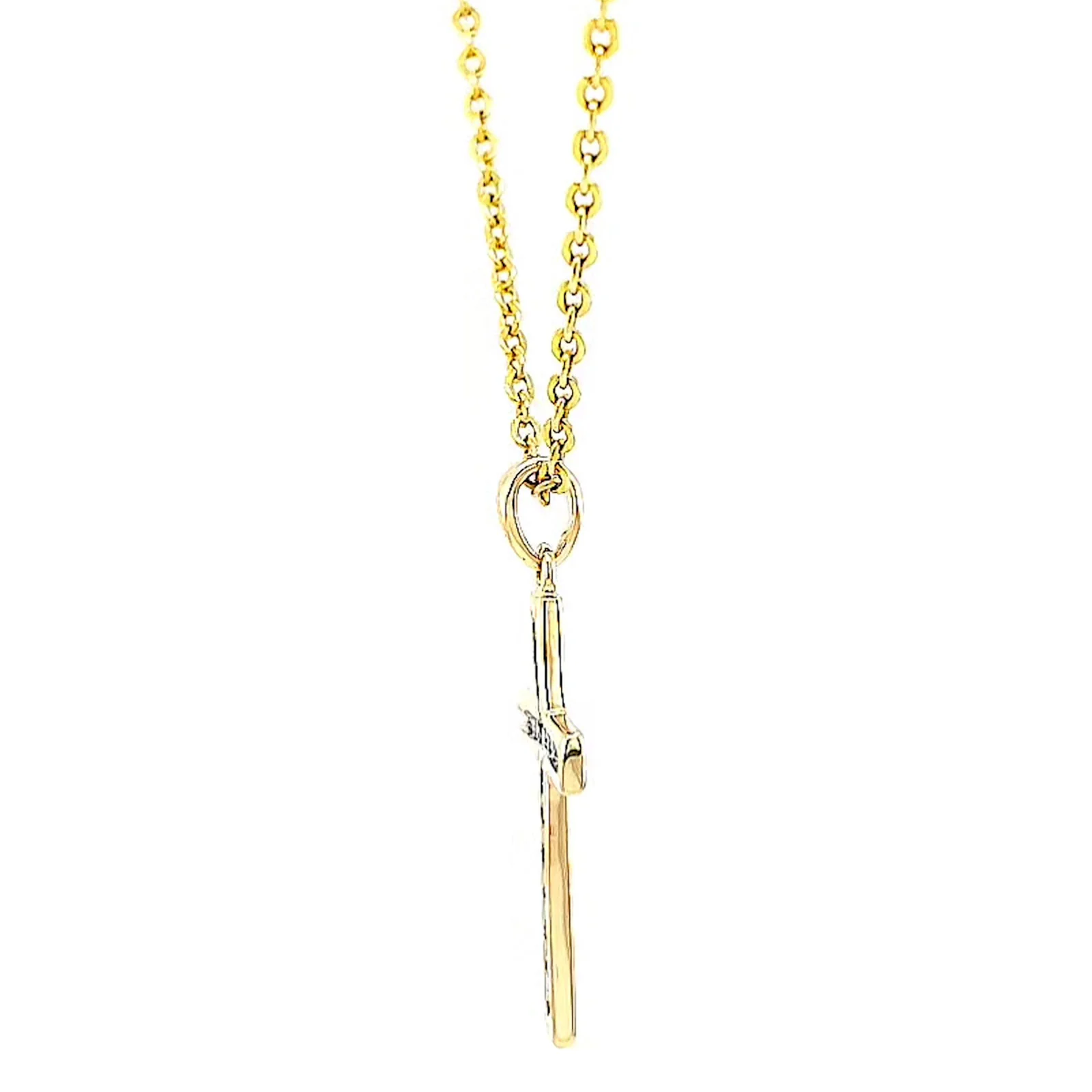 9ct Yellow Gold 0.10 Carat tw of Diamonds Cross Pendant - Image 18
