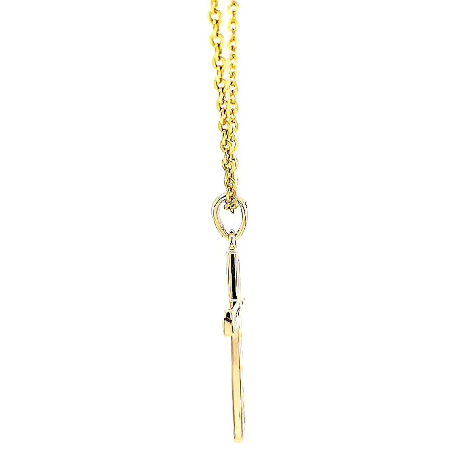 9ct Yellow Gold 0.10 Carat tw of Diamonds Cross Pendant - Image 21