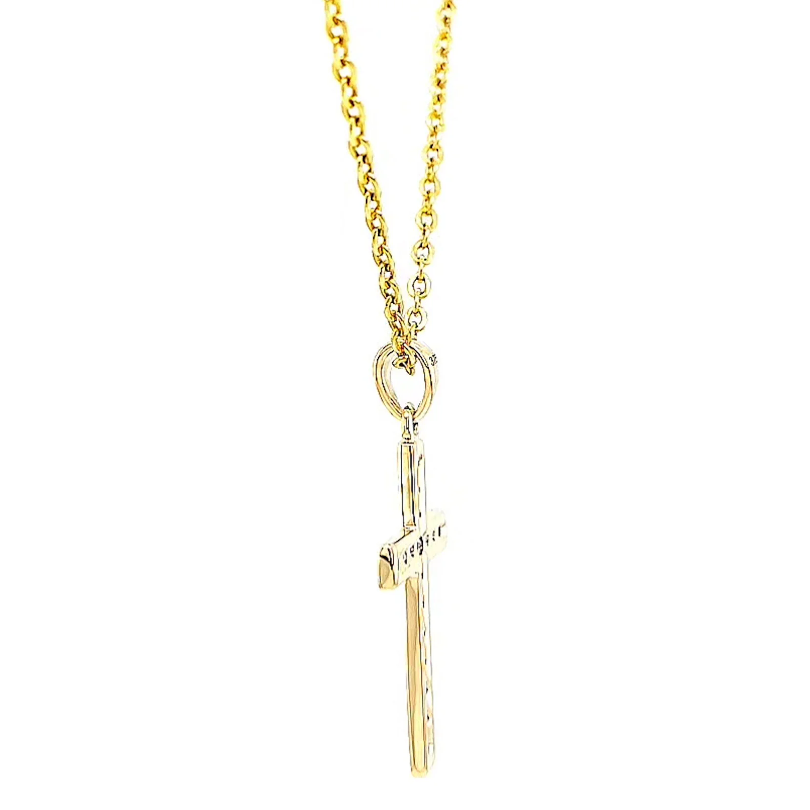 9ct Yellow Gold 0.10 Carat tw of Diamonds Cross Pendant - Image 23