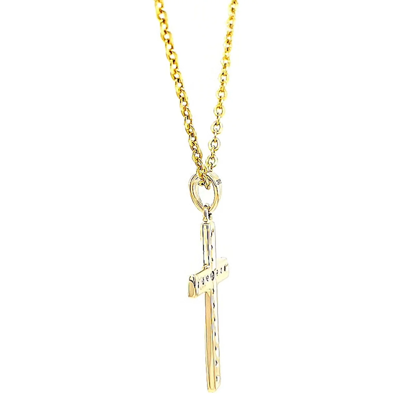 9ct Yellow Gold 0.10 Carat tw of Diamonds Cross Pendant - Image 24