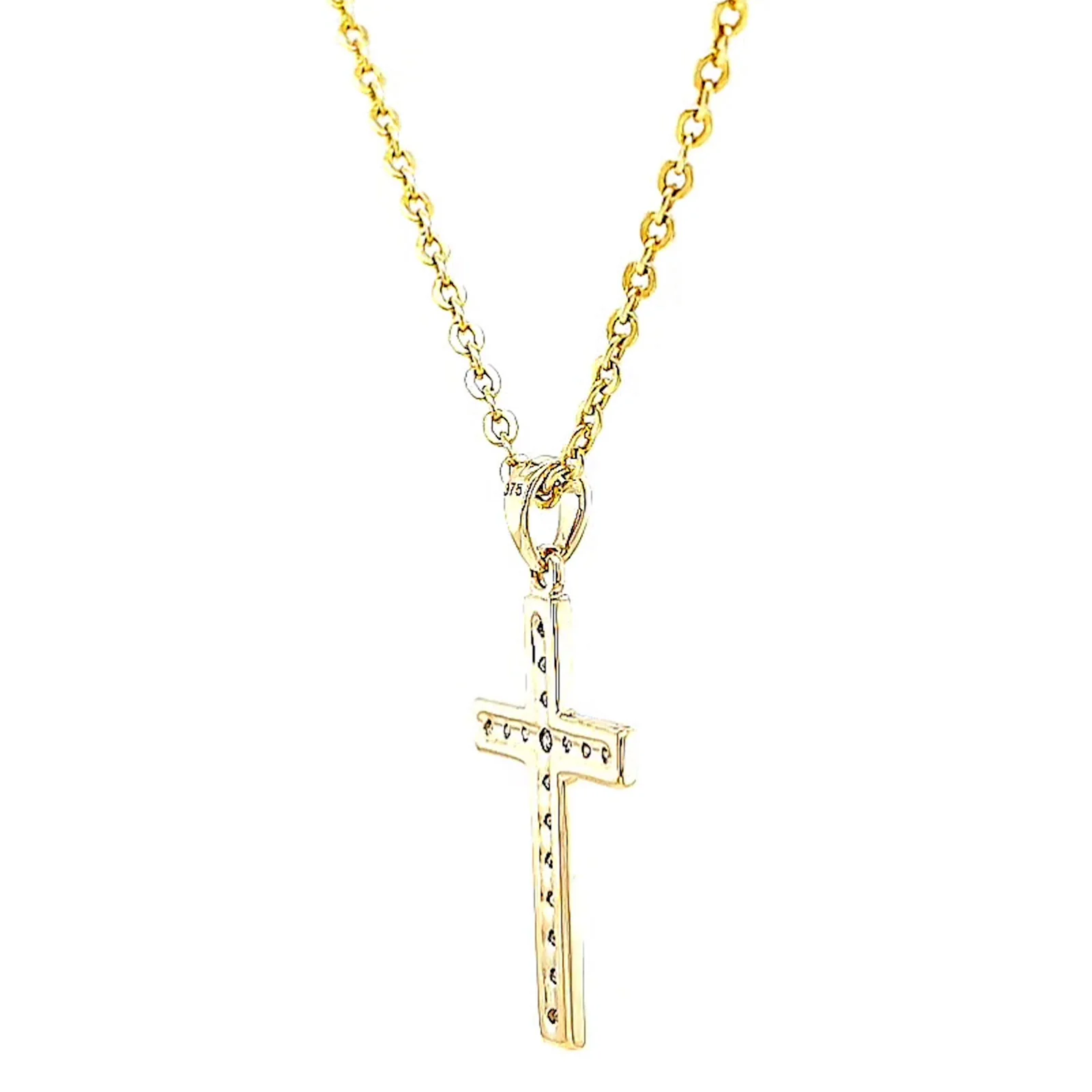 9ct Yellow Gold 0.10 Carat tw of Diamonds Cross Pendant - Image 50