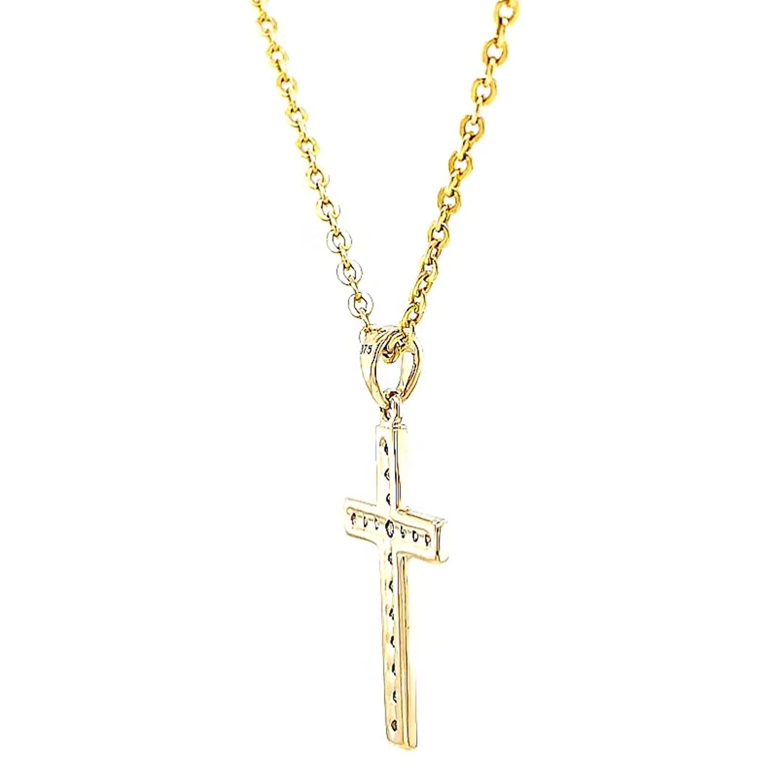 9ct Yellow Gold 0.10 Carat tw of Diamonds Cross Pendant - Image 51