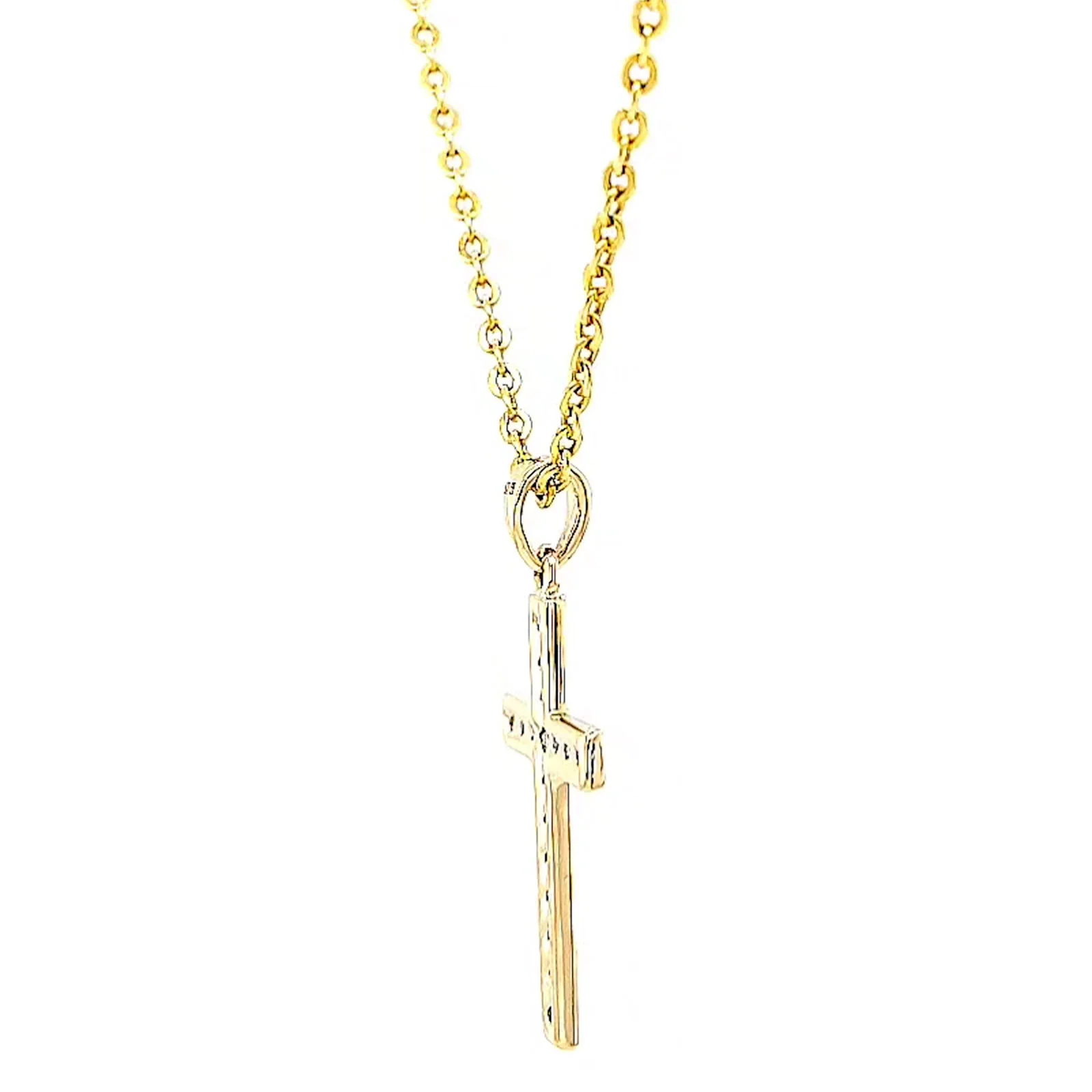 9ct Yellow Gold 0.10 Carat tw of Diamonds Cross Pendant - Image 53