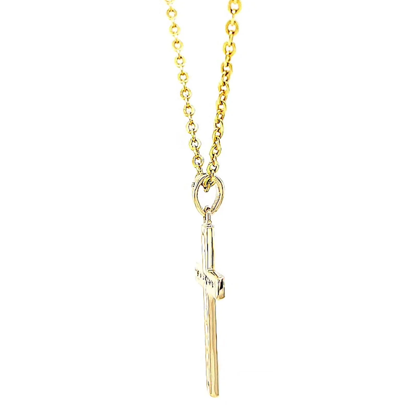 9ct Yellow Gold 0.10 Carat tw of Diamonds Cross Pendant - Image 54