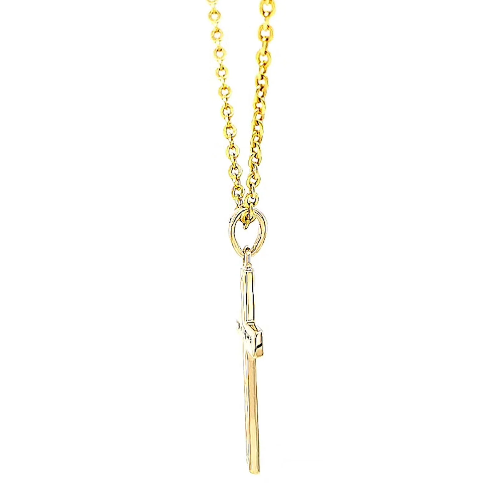 9ct Yellow Gold 0.10 Carat tw of Diamonds Cross Pendant - Image 55
