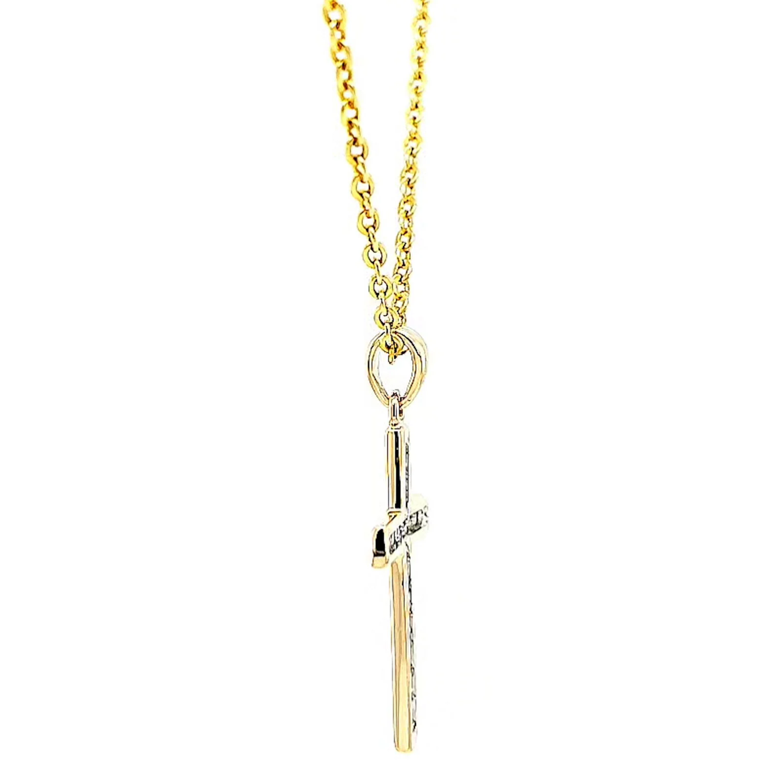 9ct Yellow Gold 0.10 Carat tw of Diamonds Cross Pendant - Image 59