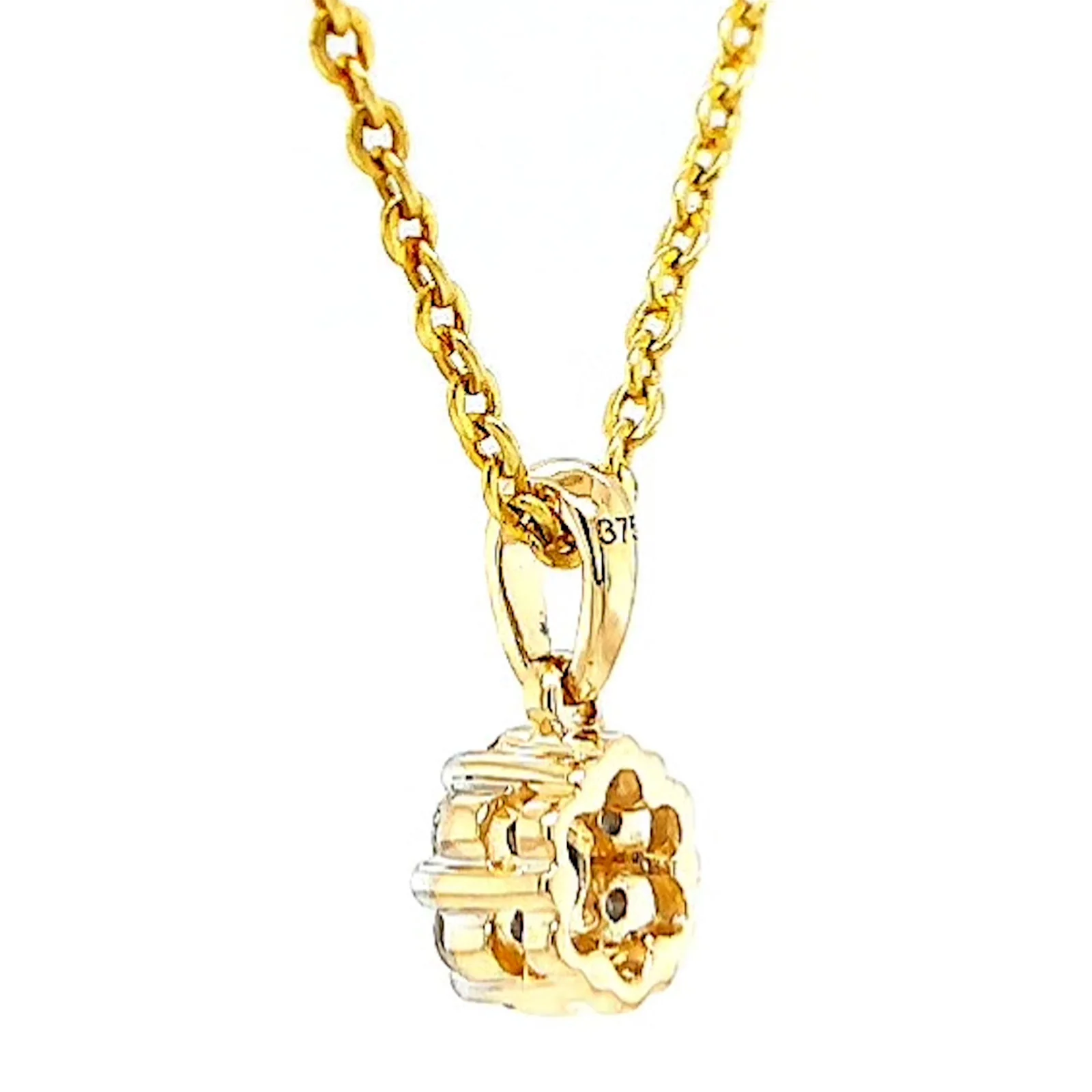 9ct Yellow Gold Round Brilliant Cut with 1/4 Carat tw of Diamonds Pendant - Image 30