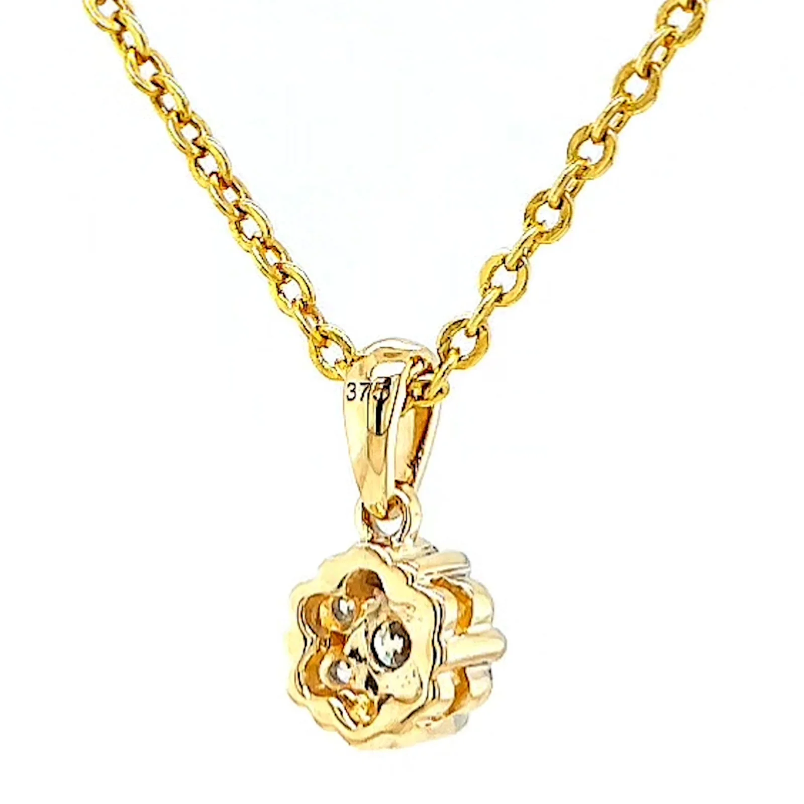 9ct Yellow Gold Round Brilliant Cut with 1/4 Carat tw of Diamonds Pendant - Image 46