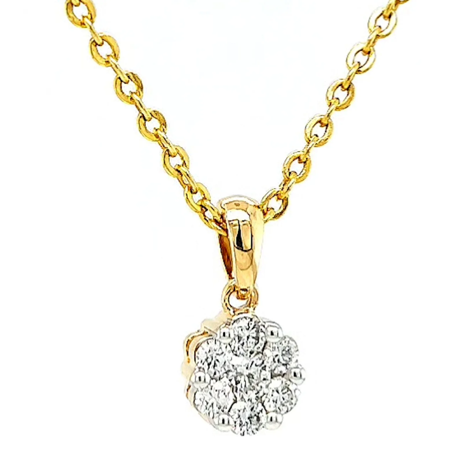 9ct Yellow Gold Round Brilliant Cut with 1/4 Carat tw of Diamonds Pendant - Image 74